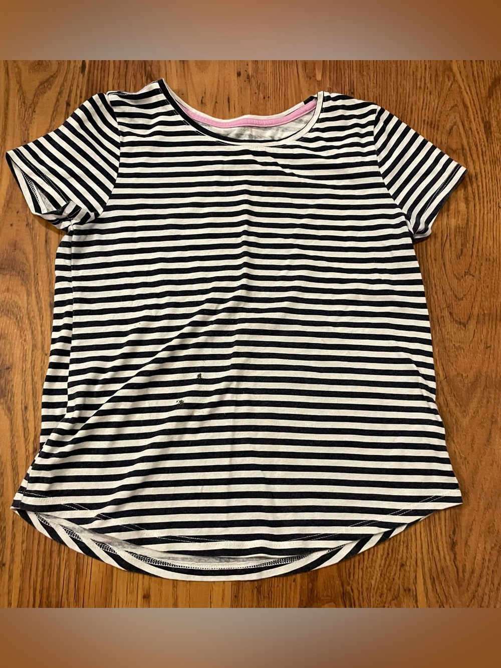 SO Favorite Tee Black and White Striped Short Sleeve Tee Shirt